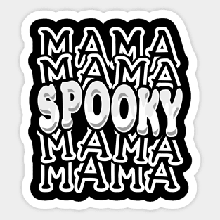 Spooky Halloween Mom Mama Typography White Sticker